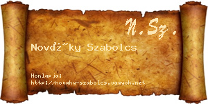 Nováky Szabolcs névjegykártya